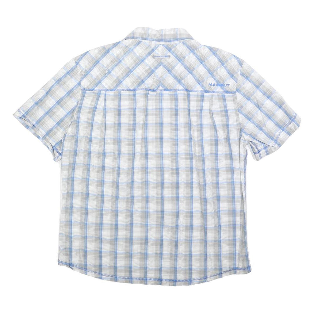 MAMMUT Mens Blue & Cream Check Shirt L Lightweight Cotton Casual Summer