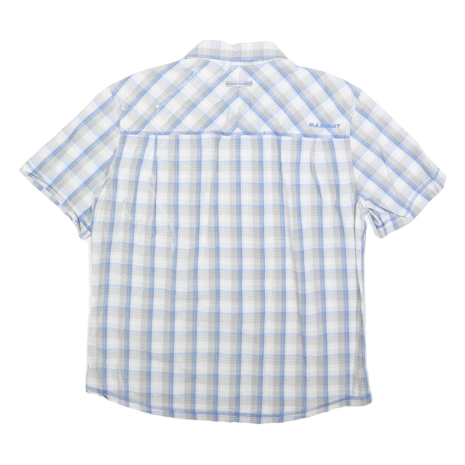 MAMMUT Mens Blue & Cream Check Shirt L Lightweight Cotton Casual Summer