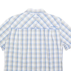 MAMMUT Mens Blue & Cream Check Shirt L Lightweight Cotton Casual Summer