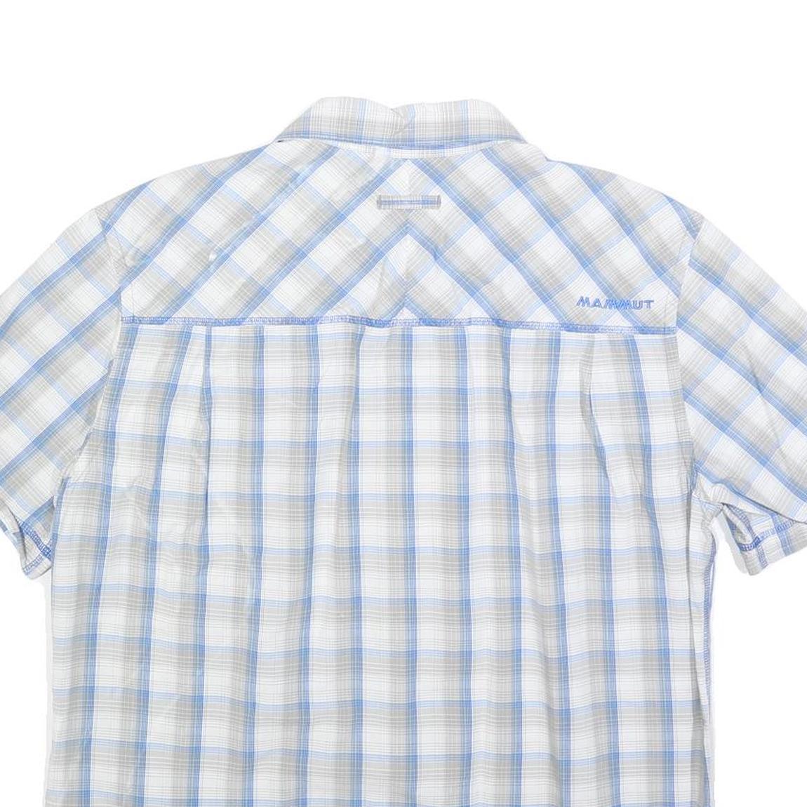 MAMMUT Mens Blue & Cream Check Shirt L Lightweight Cotton Casual Summer