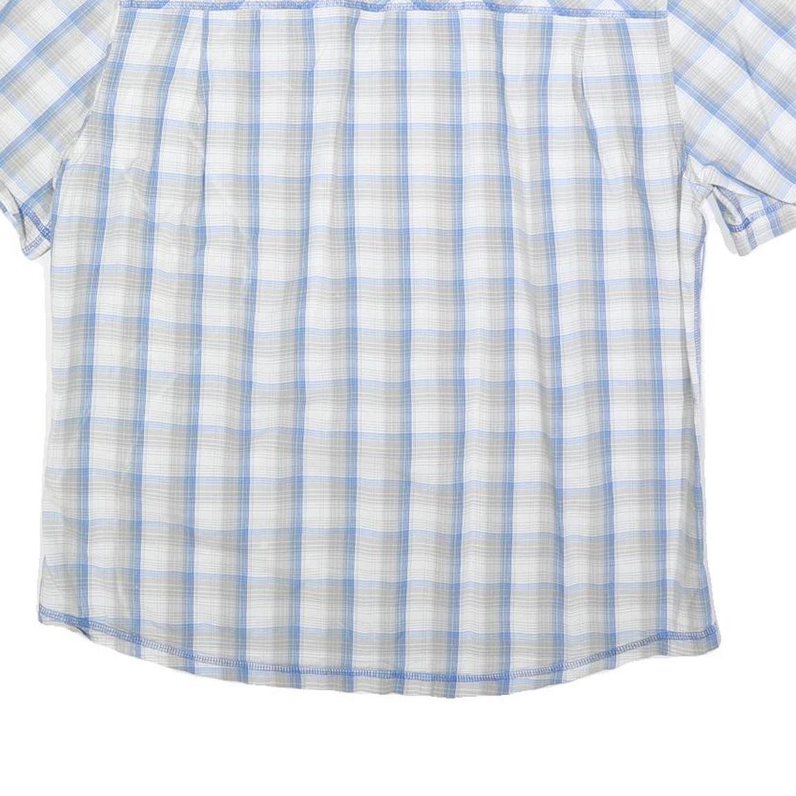 MAMMUT Mens Blue & Cream Check Shirt L Lightweight Cotton Casual Summer