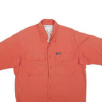 COLUMBIA Mens Red Outdoor Short Sleeve Shirt S Polyester Blend Casual