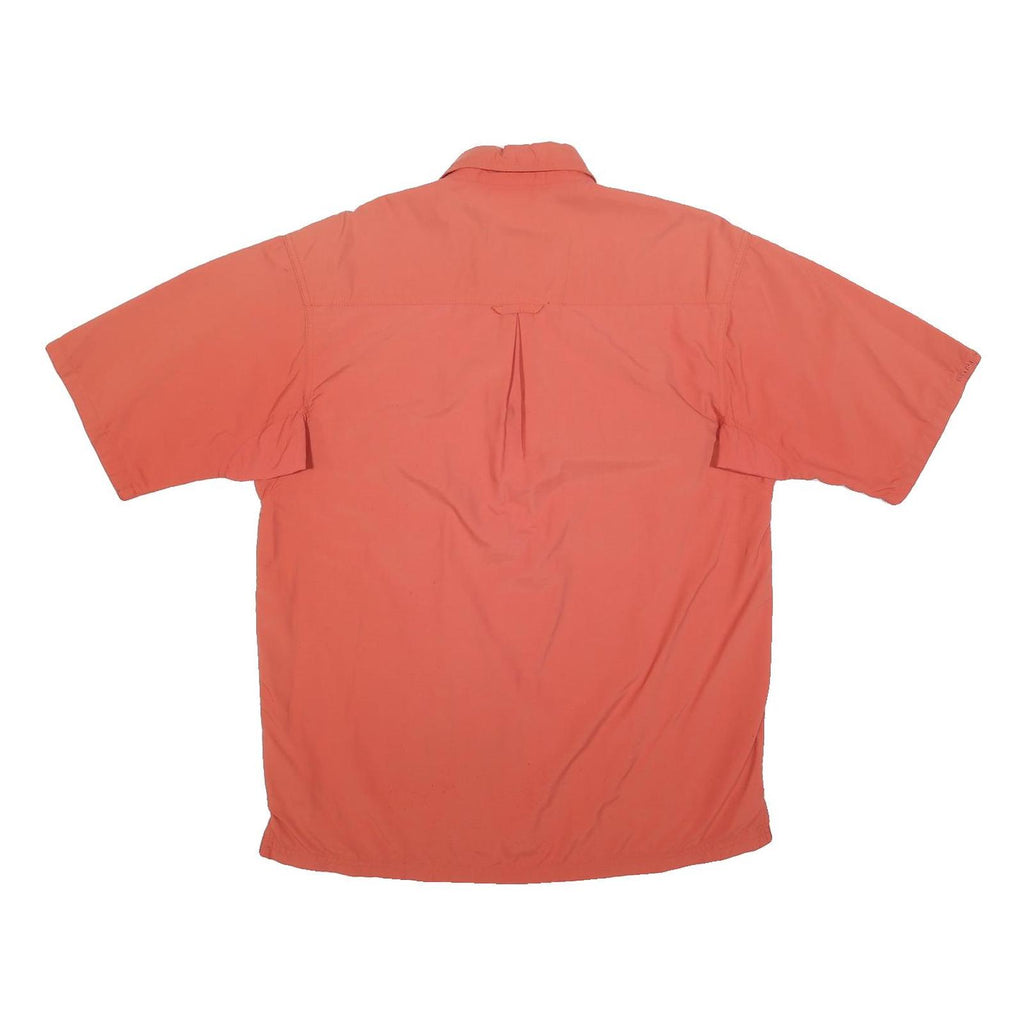 COLUMBIA Mens Red Outdoor Short Sleeve Shirt S Polyester Blend Casual