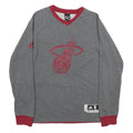 ADIDAS Mens Grey & Red Miami Heat V-Neck Sweatshirt S NBA Basketball