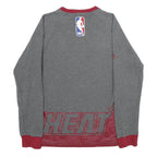 ADIDAS Mens Grey & Red Miami Heat V-Neck Sweatshirt S NBA Basketball