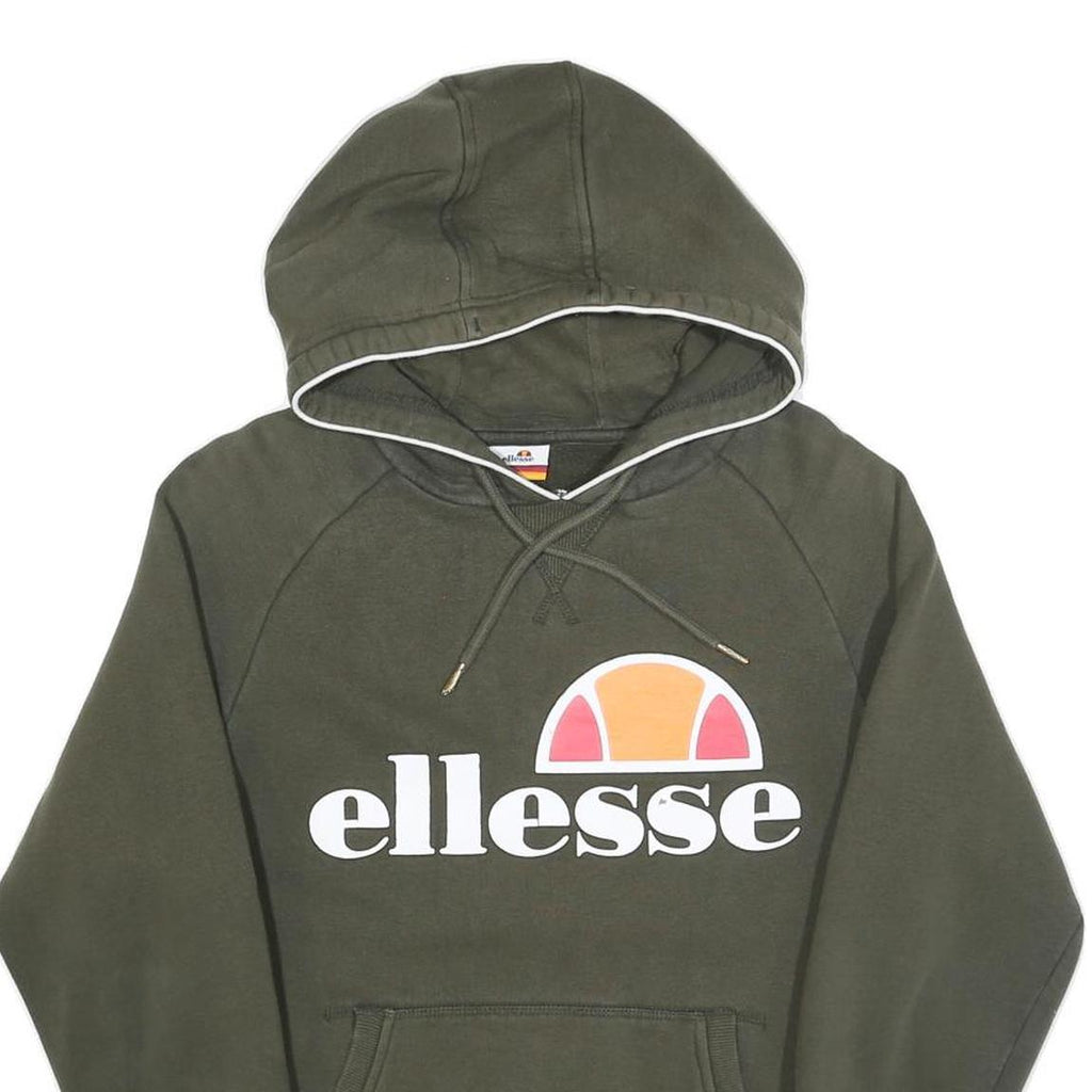 ELLESSE Mens Green Hoodie XS Cotton Blend Casual Pullover Sweatshirt
