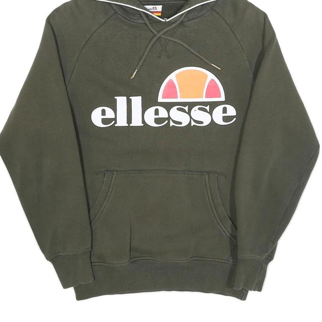 ELLESSE Mens Green Hoodie XS Cotton Blend Casual Pullover Sweatshirt