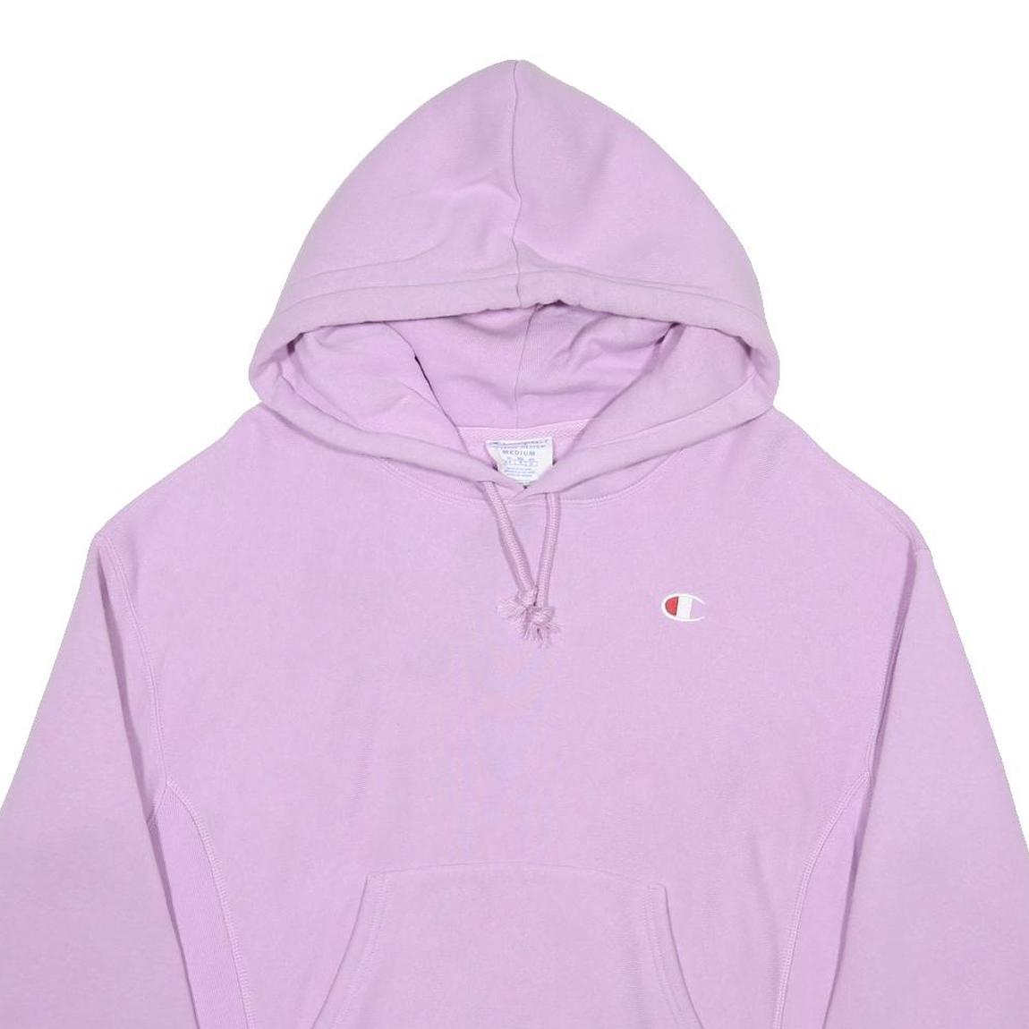 CHAMPION REVERSE WEAVE Womens Purple Hoodie M Cotton Blend Classic Pullover