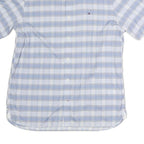 TOMMY HILFIGER Mens Blue & White Check Short Sleeve Shirt XL Button Down Casual