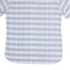 TOMMY HILFIGER Mens Blue & White Check Short Sleeve Shirt XL Button Down Casual