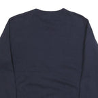 CHAMPION Mens Navy Blue Cotton Blend Crew Neck Sweatshirt S Classic Logo