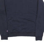 CHAMPION Mens Navy Blue Cotton Blend Crew Neck Sweatshirt S Classic Logo