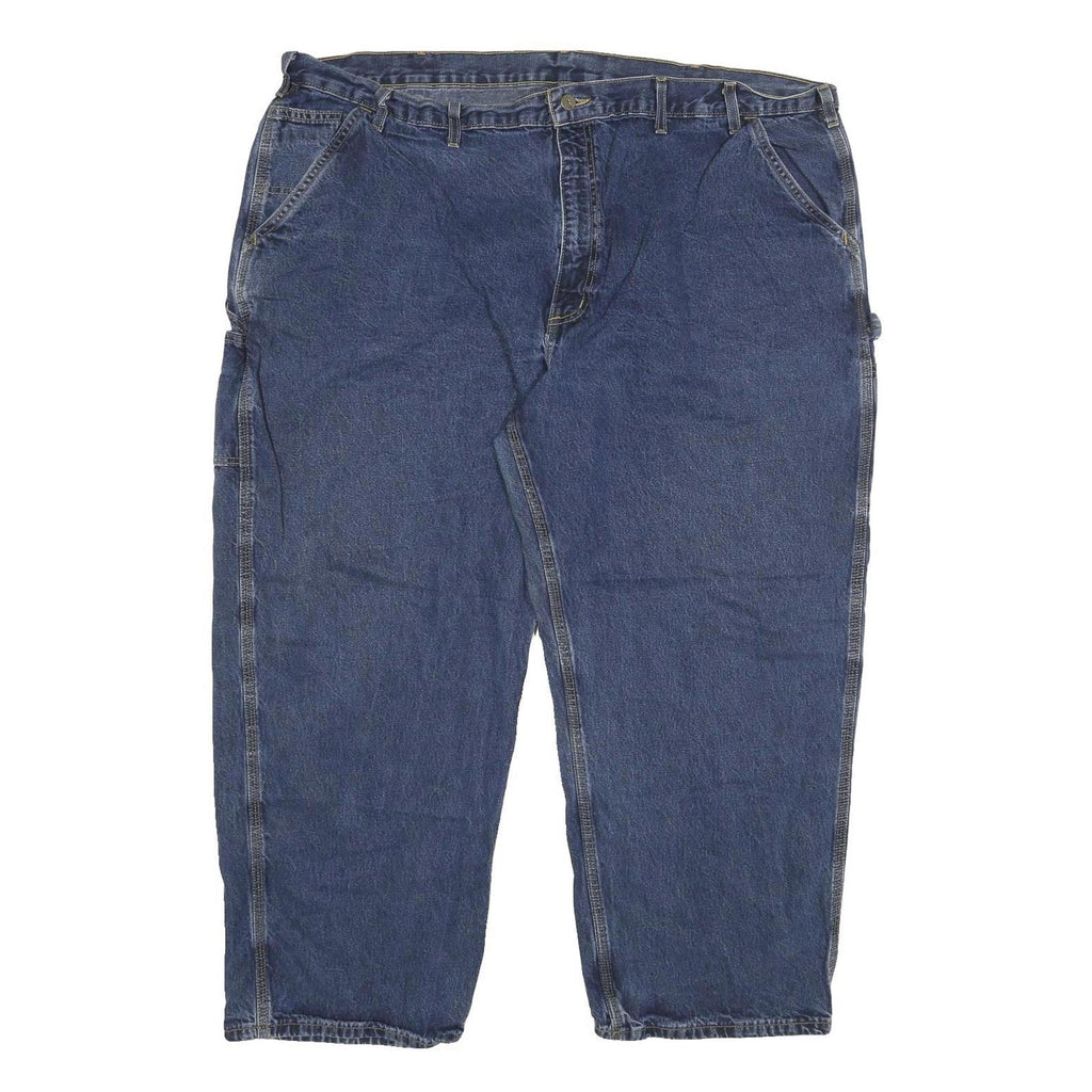 CARHARTT Mens Relaxed Blue Denim Jeans W46 L28 Workwear Zip Closure