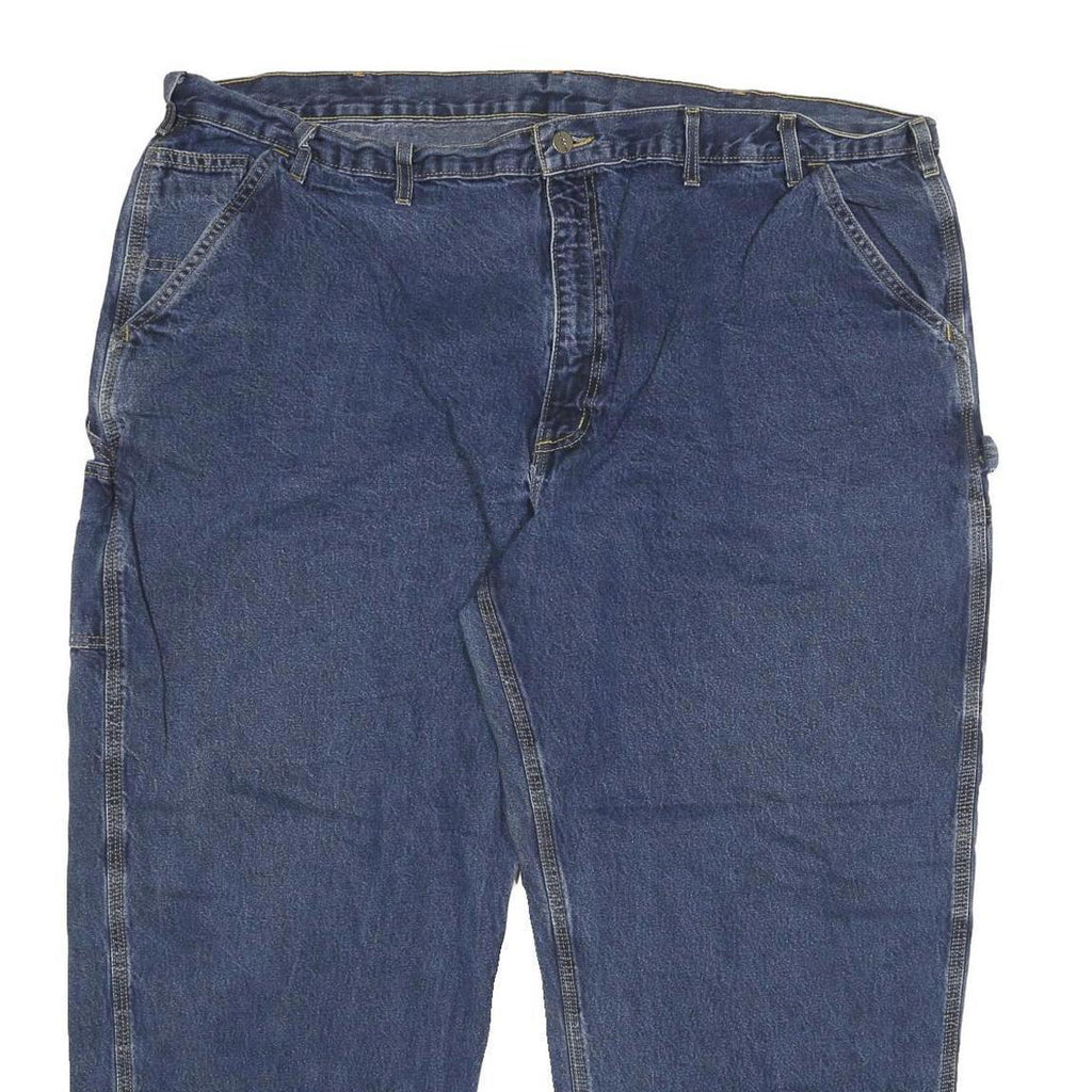 CARHARTT Mens Relaxed Blue Denim Jeans W46 L28 Workwear Zip Closure
