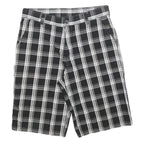 DICKIES Mens Shorts Black & Grey Check Casual M W32 Cotton Blend Smart