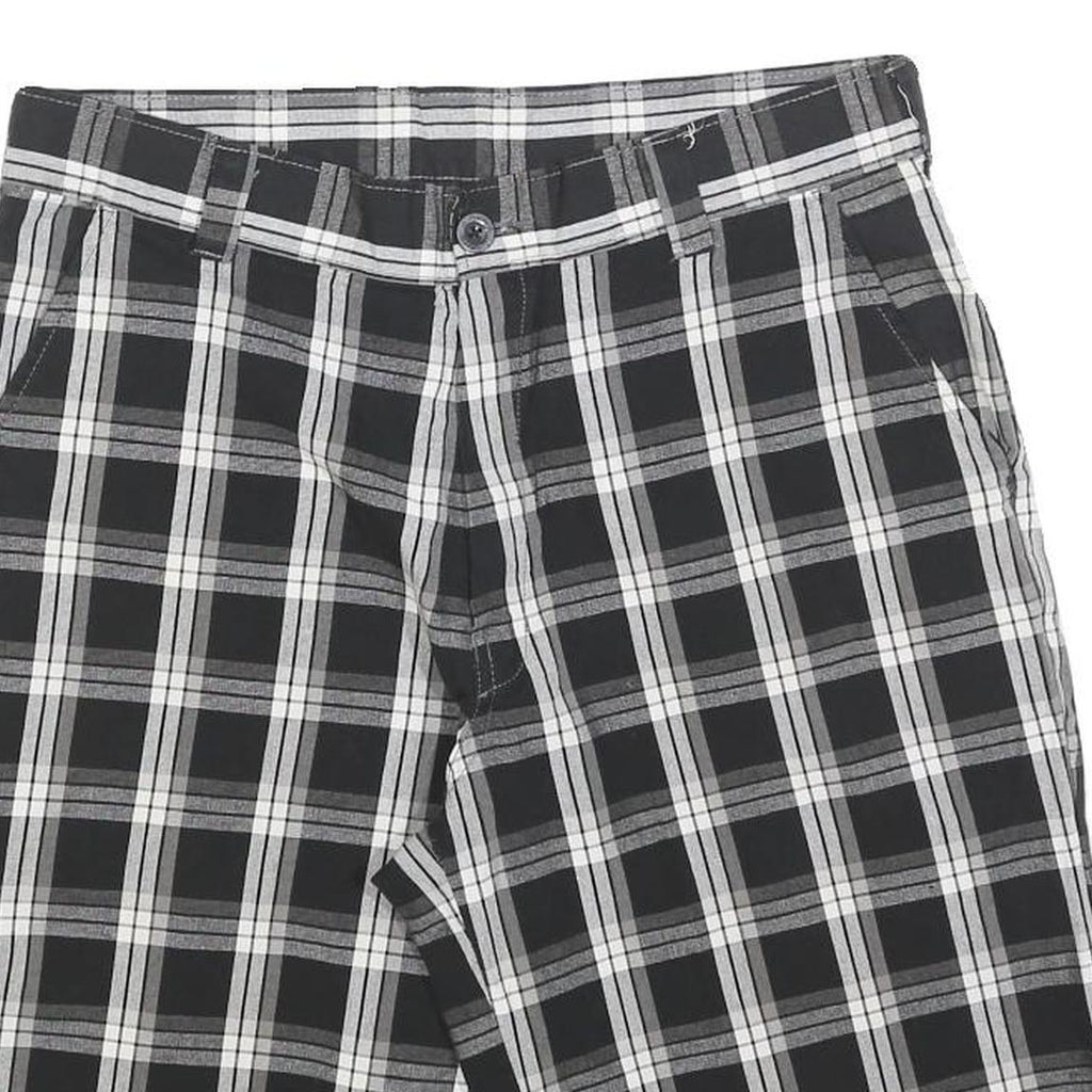 DICKIES Mens Shorts Black & Grey Check Casual M W32 Cotton Blend Smart