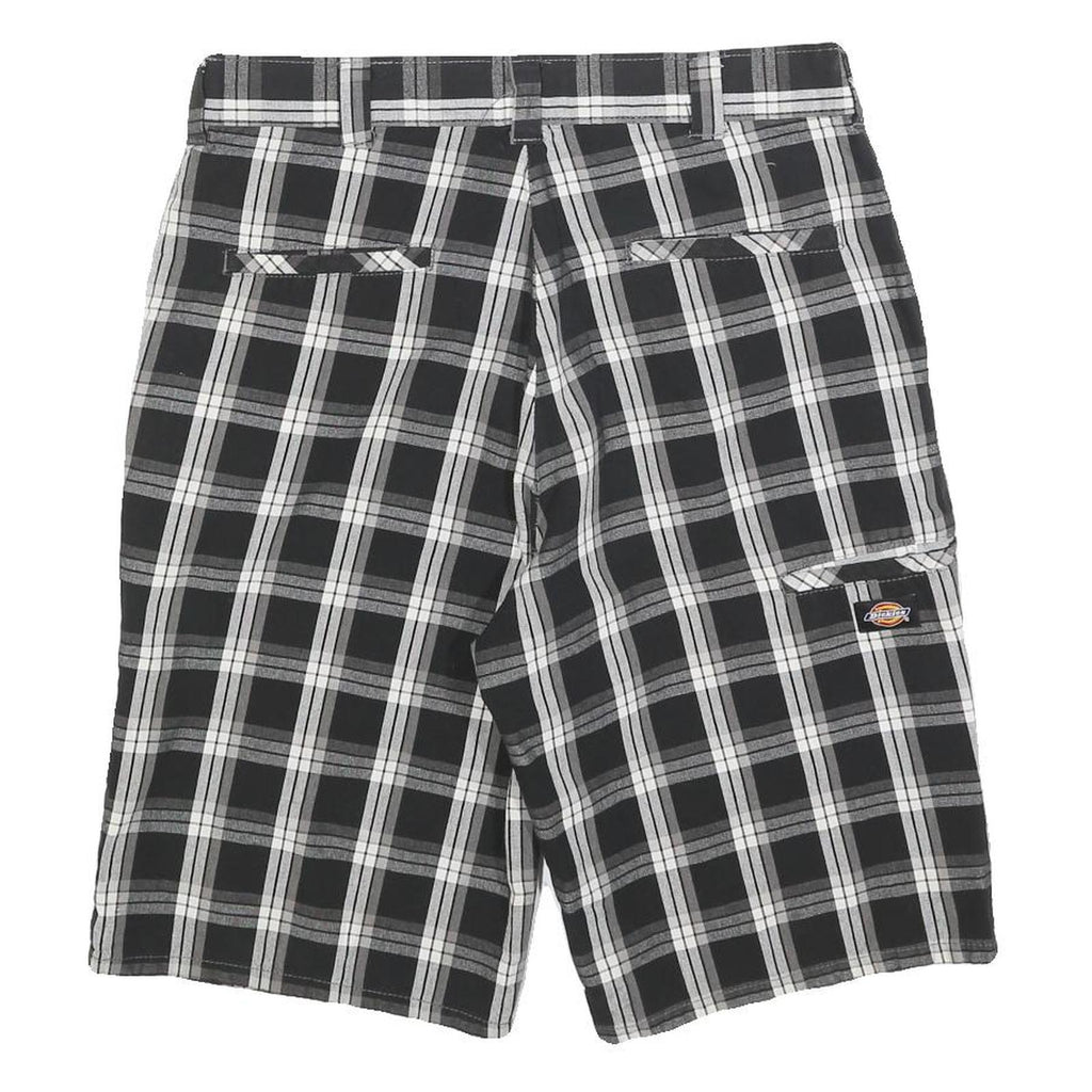 DICKIES Mens Shorts Black & Grey Check Casual M W32 Cotton Blend Smart