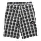DICKIES Mens Shorts Black & Grey Check Casual M W32 Cotton Blend Smart