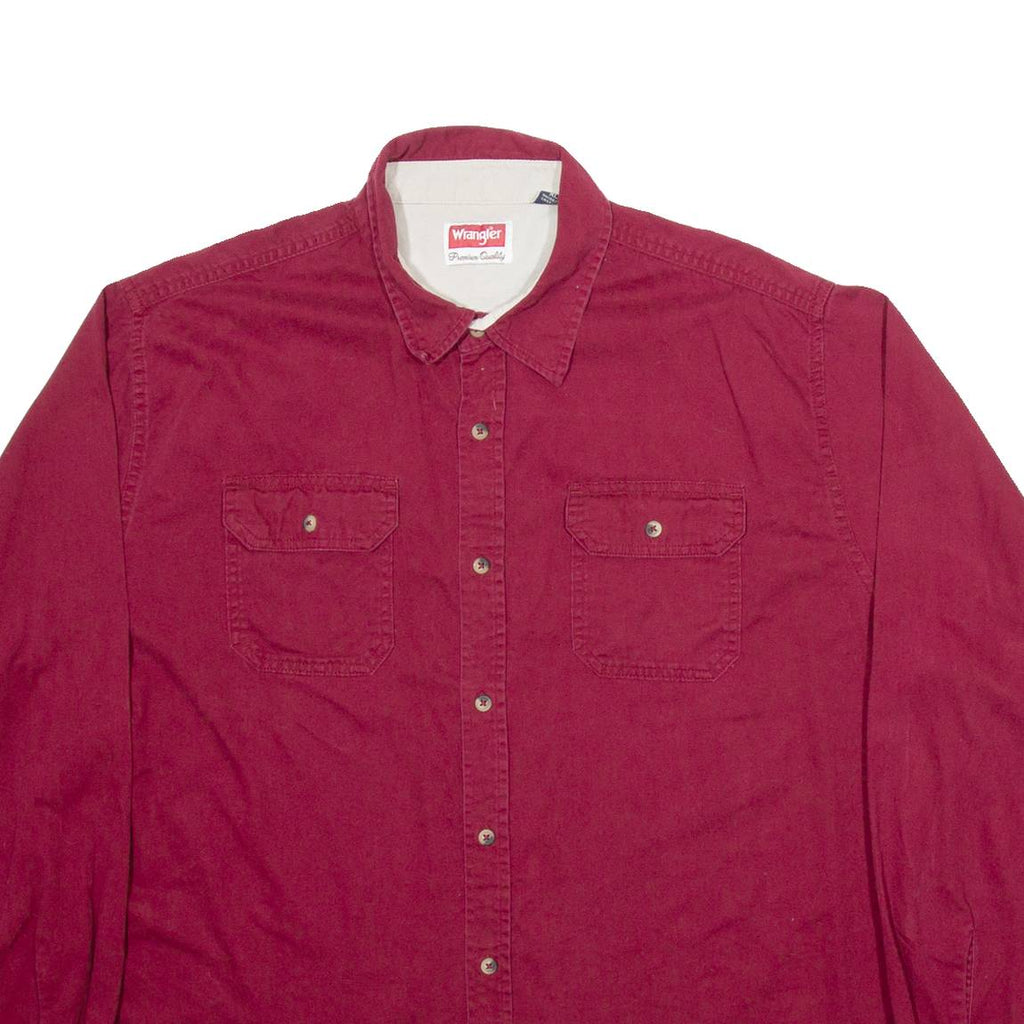 WRANGLER Mens Worker Shirt Red Long Sleeve XL