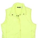 DKNY Womens Yellow Sleeveless Zip Jacket M Polyester Puffer Lightweight
