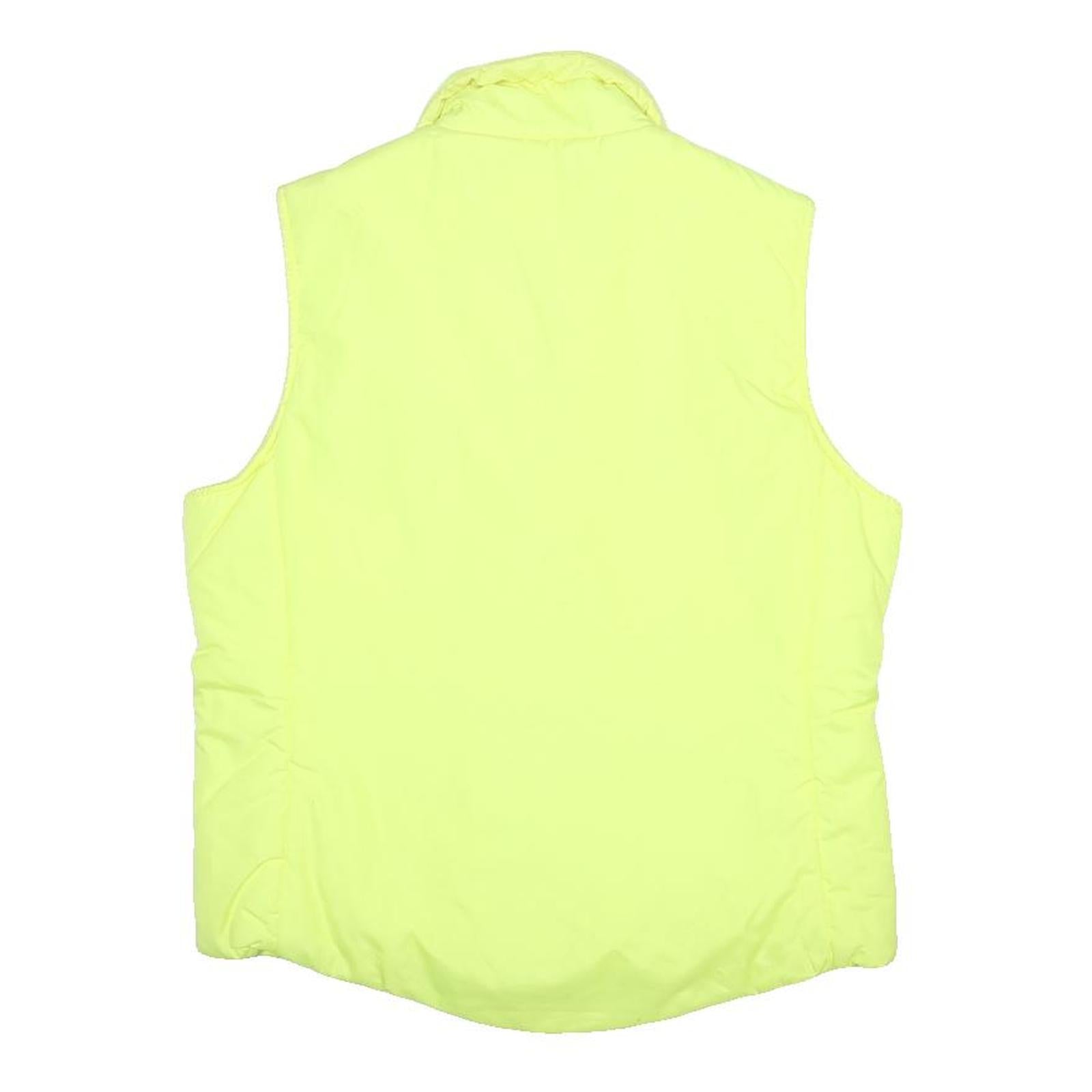 DKNY Womens Yellow Sleeveless Zip Jacket M Polyester Puffer Lightweight