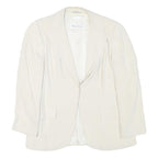 MAX MARA Womens Cream Jacket S Polyester Blend Plain Button Closure Classic Fit