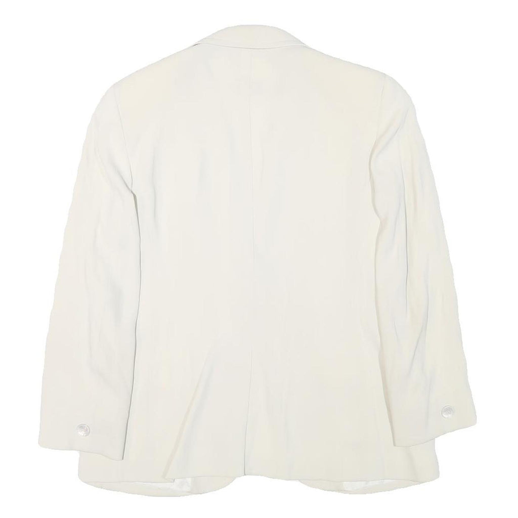 MAX MARA Womens Cream Jacket S Polyester Blend Plain Button Closure Classic Fit