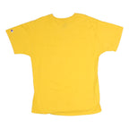 CHAMPION Mens Yellow Logo Print T-Shirt L Short Sleeve Crew Neck Cotton Casual