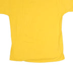 CHAMPION Mens Yellow Logo Print T-Shirt L Short Sleeve Crew Neck Cotton Casual