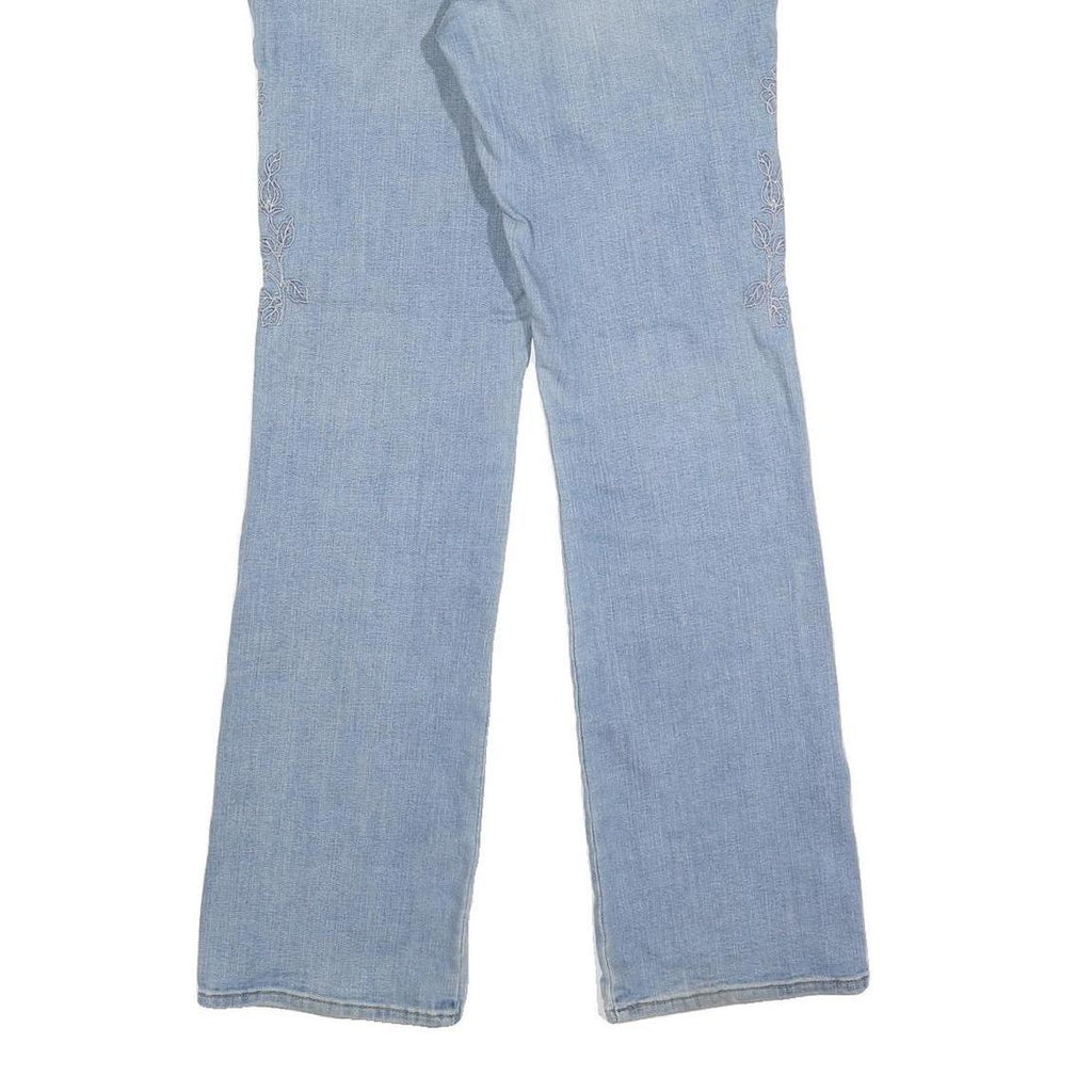 LEVI'S Womens Classic Light Blue Straight Denim Jeans W28 L32 Embroidered