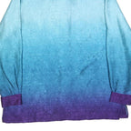 Womens Blue & Purple Ombre Long Sleeve Shirt L Button Down Collar Relaxed Fit