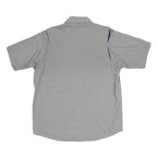 CARHARTT Mens Grey Work Shirt L Button Pocket Logo Polyester Blend Casual