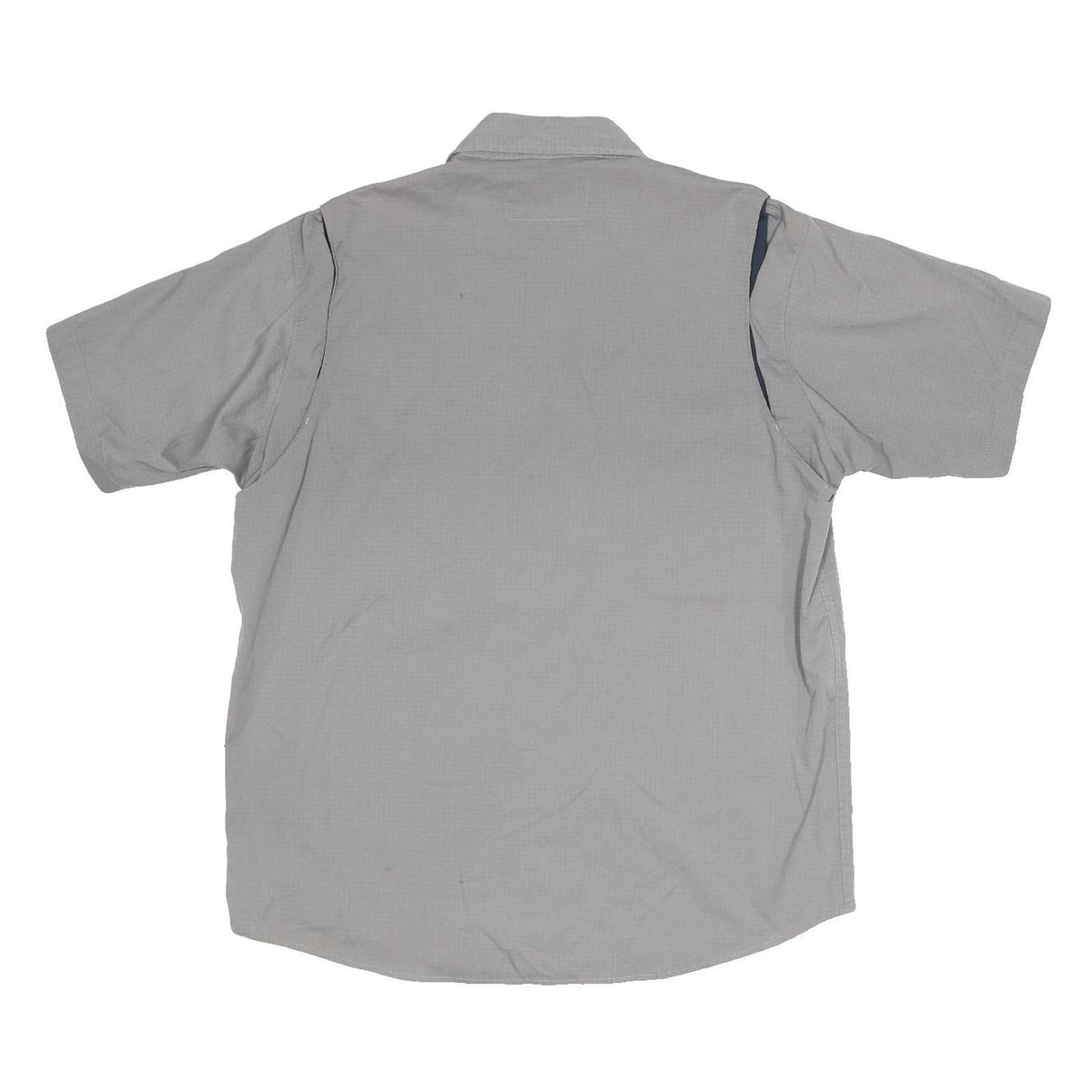 CARHARTT Mens Grey Work Shirt L Button Pocket Logo Polyester Blend Casual