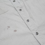 CARHARTT Mens Grey Work Shirt L Button Pocket Logo Polyester Blend Casual