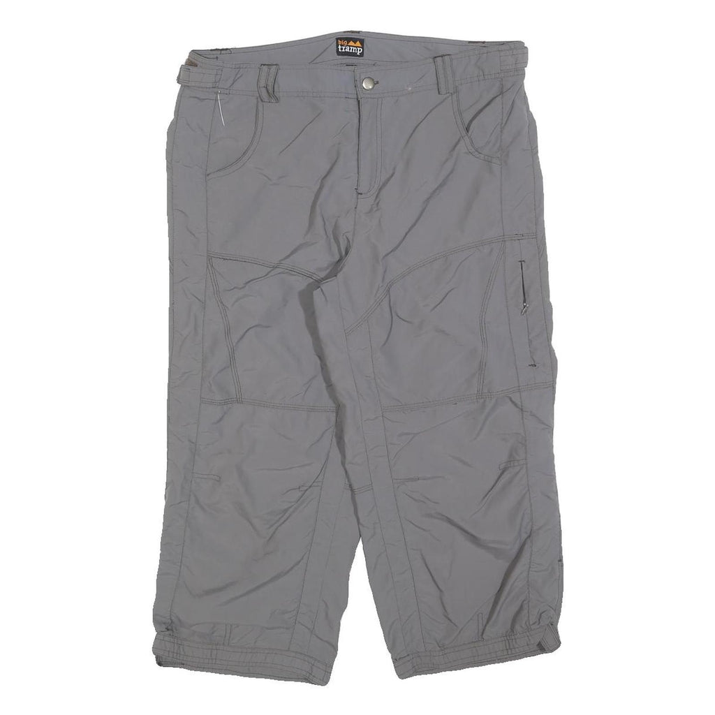 BIG TRAMP Womens Polyester Grey Relaxed Capri Trousers W32 L21 Outdoor Casual