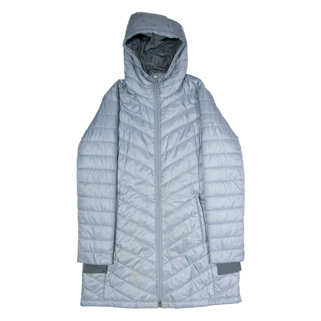COLUMBIA Womens Puffer Coat Silver Hooded L