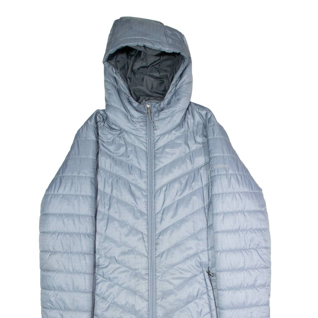 COLUMBIA Womens Puffer Coat Silver Hooded L