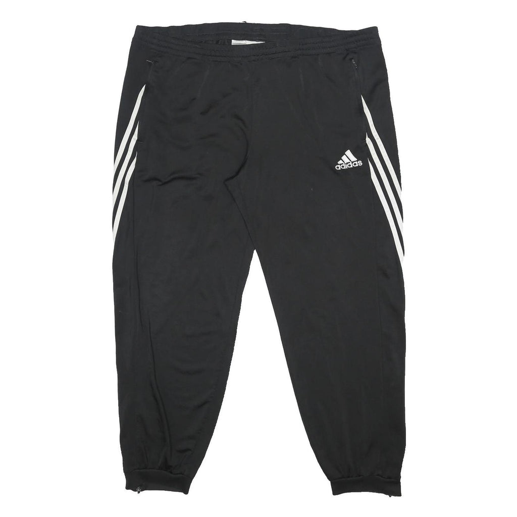 ADIDAS Mens Joggers Black & White Slim Tapered 2XL W40 L28 Sports Track Pants