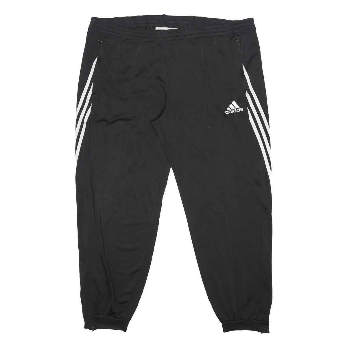 ADIDAS Mens Joggers Black & White Slim Tapered 2XL W40 L28 Sports Track Pants