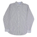 TOMMY HILFIGER Mens Blue & White Stripe Shirt L Classic Button Down Long Sleeve