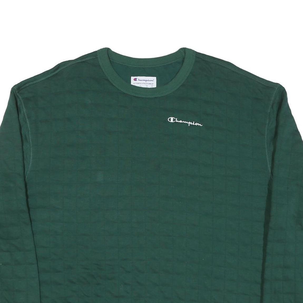 CHAMPION Mens Green Crew Neck XL Cotton Blend Sweatshirt Classic Logo