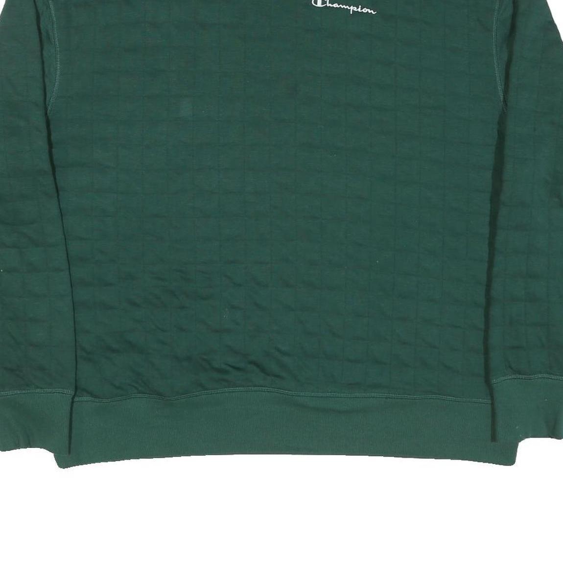 CHAMPION Mens Green Crew Neck XL Cotton Blend Sweatshirt Classic Logo