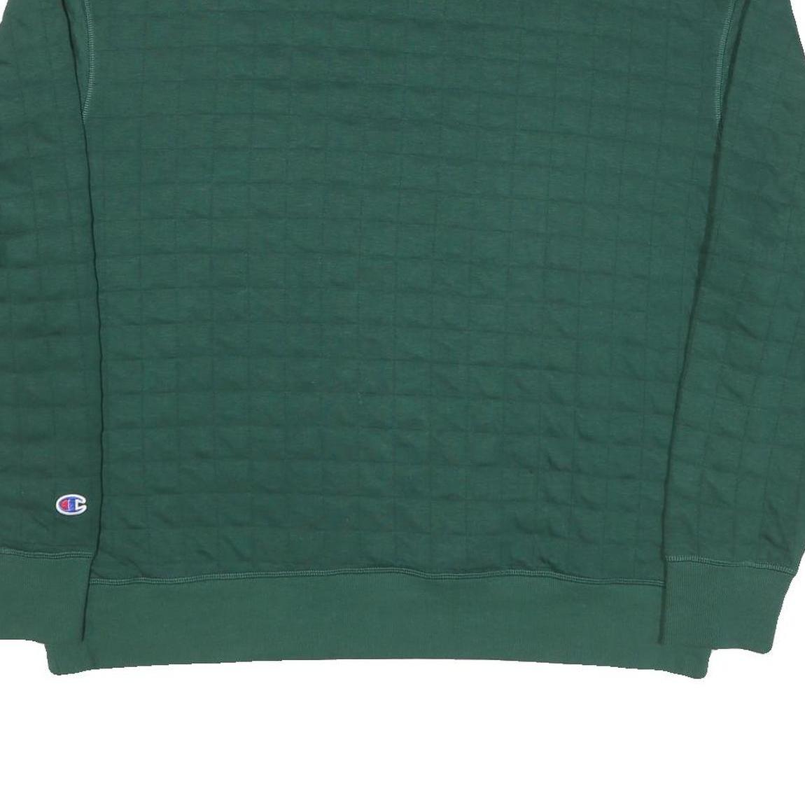 CHAMPION Mens Green Crew Neck XL Cotton Blend Sweatshirt Classic Logo