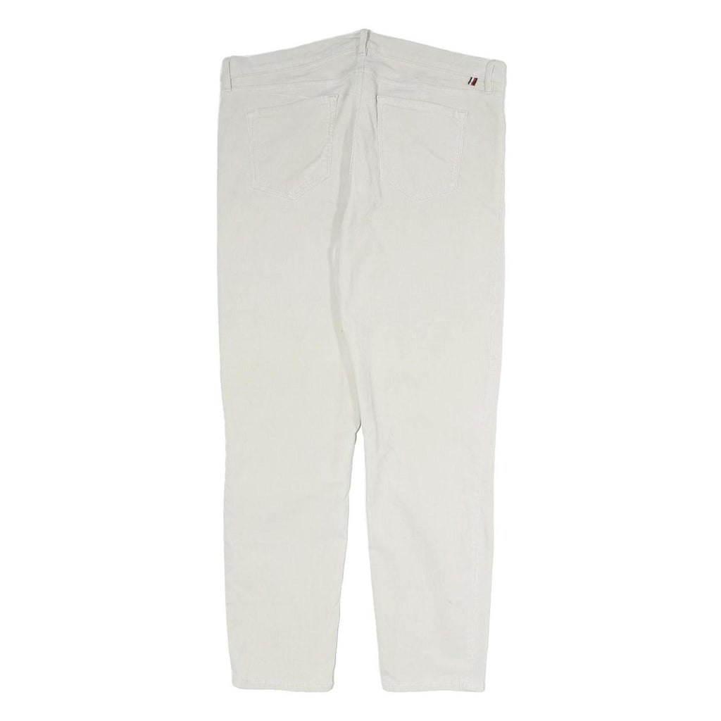 TOMMY HILFIGER Womens Cotton Blend Slim White Trousers W35 L28 Stylish Comfort
