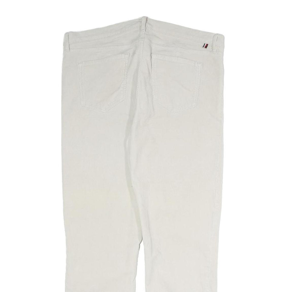 TOMMY HILFIGER Womens Cotton Blend Slim White Trousers W35 L28 Stylish Comfort