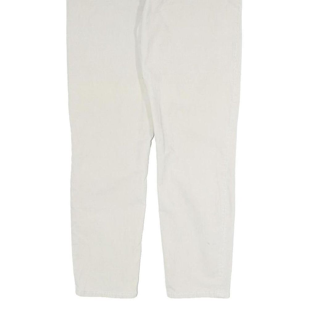 TOMMY HILFIGER Womens Cotton Blend Slim White Trousers W35 L28 Stylish Comfort