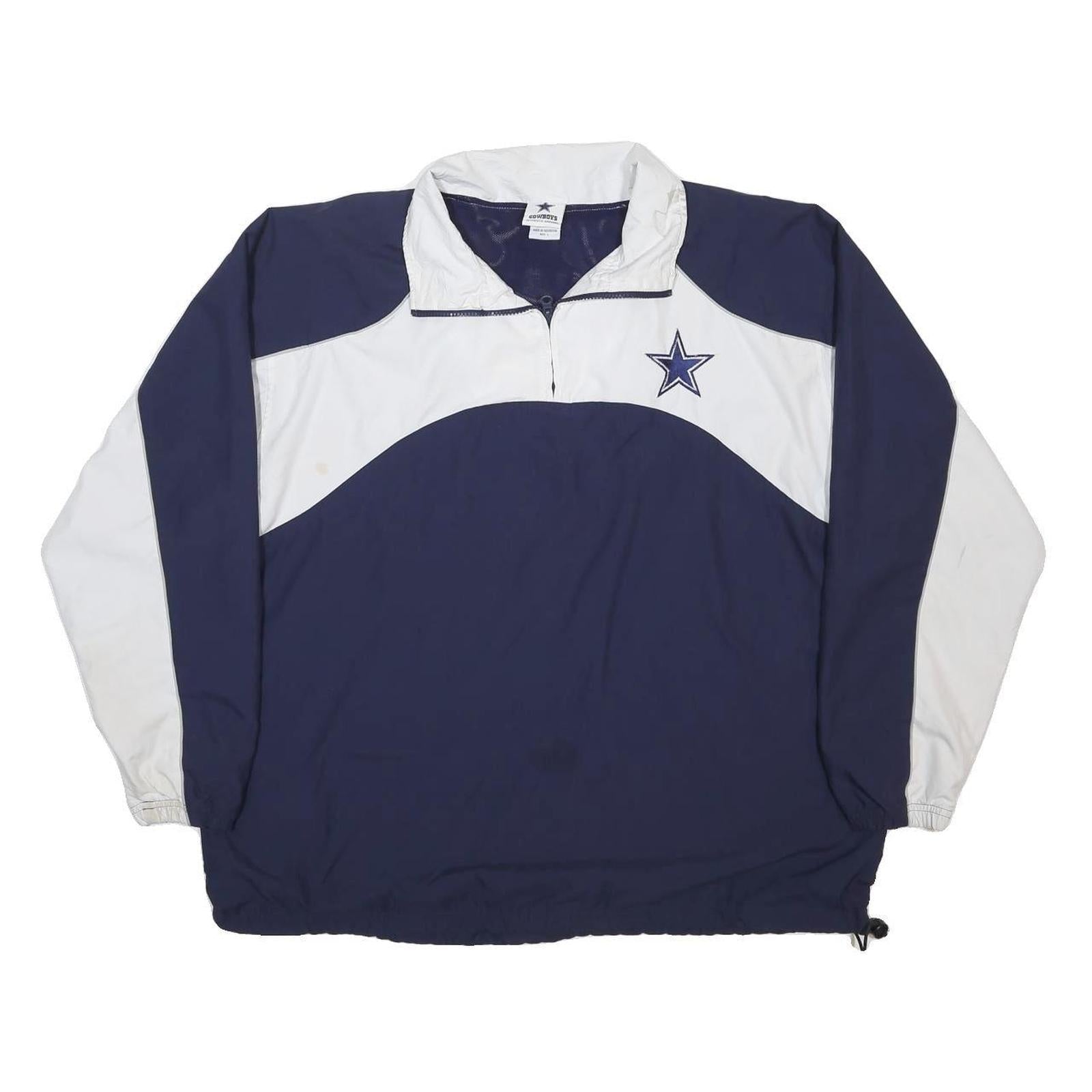 COWBOYS Mens Navy & White Pullover Sweatshirt L Star Logo Sportswear