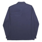 FILA Mens Blue Long Sleeve Plain Polo Shirt M Cotton Casual Classic