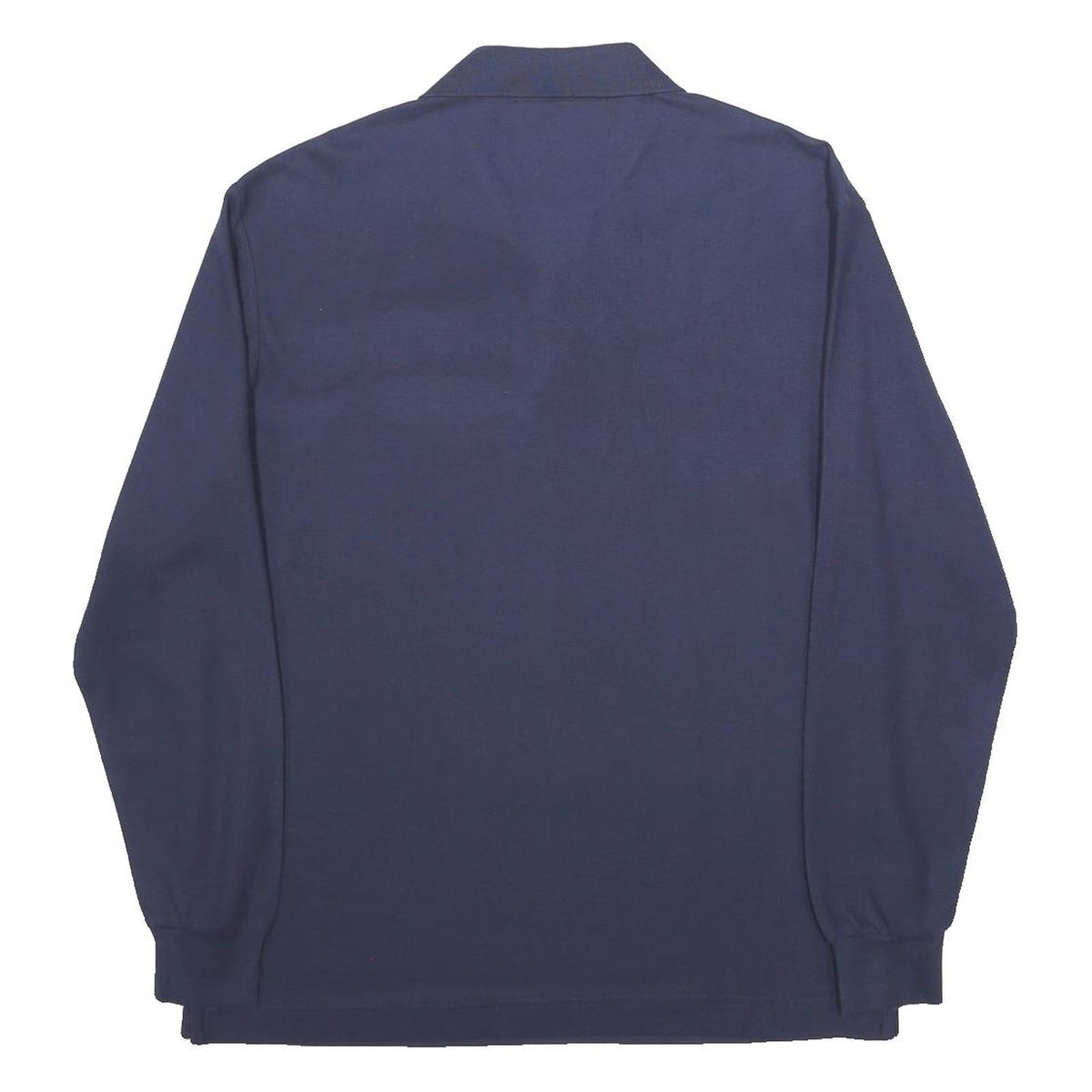 FILA Mens Blue Long Sleeve Plain Polo Shirt M Cotton Casual Classic