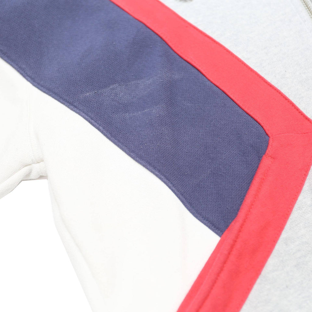 CHAMPION REVERSE WEAVE Womens Grey Blue & Red Zip Hoodie M Stylish Colourblock